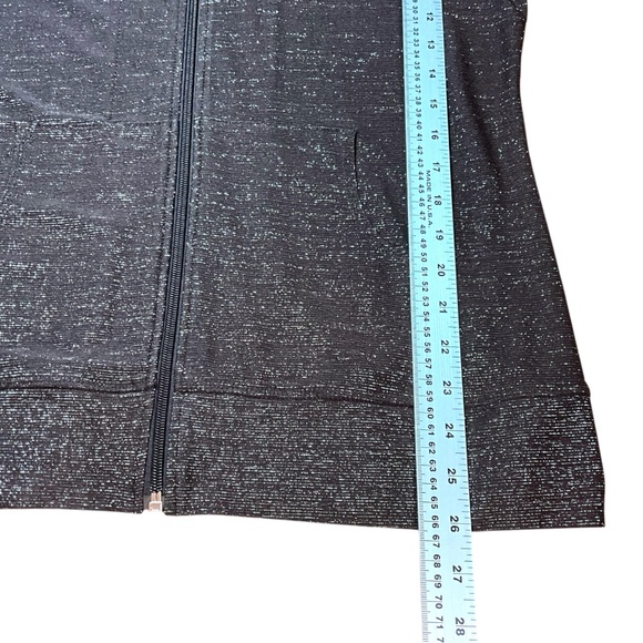 CHICO’S Travellers Brown Metallic Lurex Thread Full Zip Hoodie Long Sleeve Sz L - Picture 6 of 9